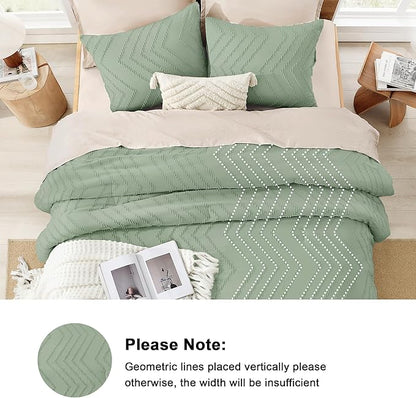 Litanika Sage Green Full Comforter Sets, Lightweight Fluffy Bedding Comforter Sets for Bed, 3 Pieces Down Alternative Comforter Bed Set Gift Choice (79x90Inches, 1 Comforter and 2 Pillow Shams)
