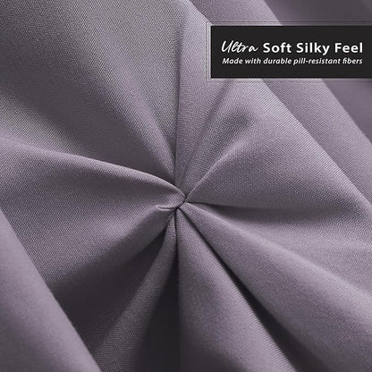 Nestl Grayish Purple Bed Skirt Queen Size, Pinch Pleat Queen Bed Skirt, 14" Inch Drop Queen Bedskirt, Hotel Quality Purple Bed Skirts, Microfiber Bedskirt for Queen Bed, Grayish Purple Queen Bed Skirt