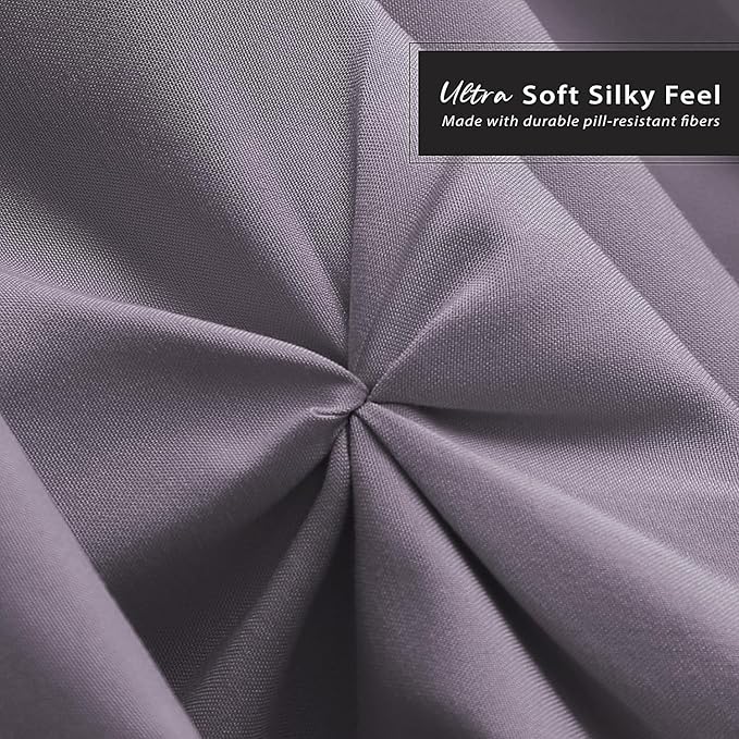 Nestl Grayish Purple Bed Skirt Cal King Size, Pinch Pleat Cal King Bed Skirt, 14" Inch Drop Cal King Bedskirt, Hotel Quality Bed Skirts, Microfiber Bedskirt for Cal King Bed, Grayish Purple Bed Skirt
