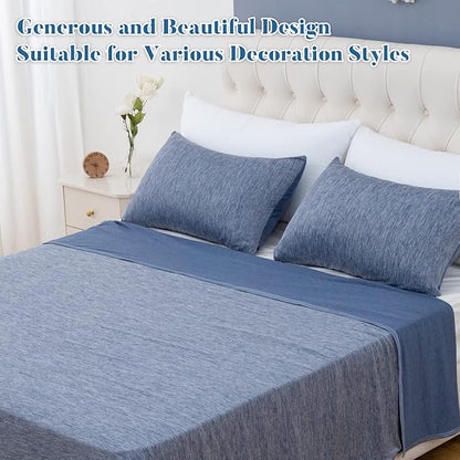 CHOSHOME Cooling Pillow Cases Zipper Pillow Covers Q-Max > 0.45 Zippered Pillowcases for Hot Sleepers, Soft, Breathable, Skin-Friendly, 2 Pack (King, 20"x36", Blue)