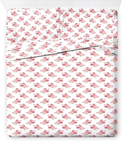 Disney Minnie Mouse Full Size Comforter Set - 7 Piece Bedding Includes Sheet Set & Pillow Covers - Super Soft Cozy Pink Bedding