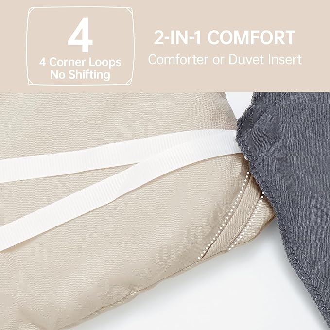 MUXHOMO Queen Comforter Set, All Season Ultra Soft Down Alternative Bedding - 3 Piece Lightweight Bed Set Includes 1 Comforter (90"x90") and 2 Pillow Shams (20"x26"), Linen