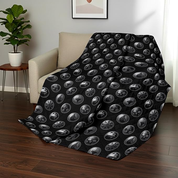 Northwest Magic The Gathering Magic Icons Full/Queen Quilted Blanket, Comfy Throw, Adults Boys Girls, Soft Lightweight Bedding for Bed, or Couch, 90 x 90 inches