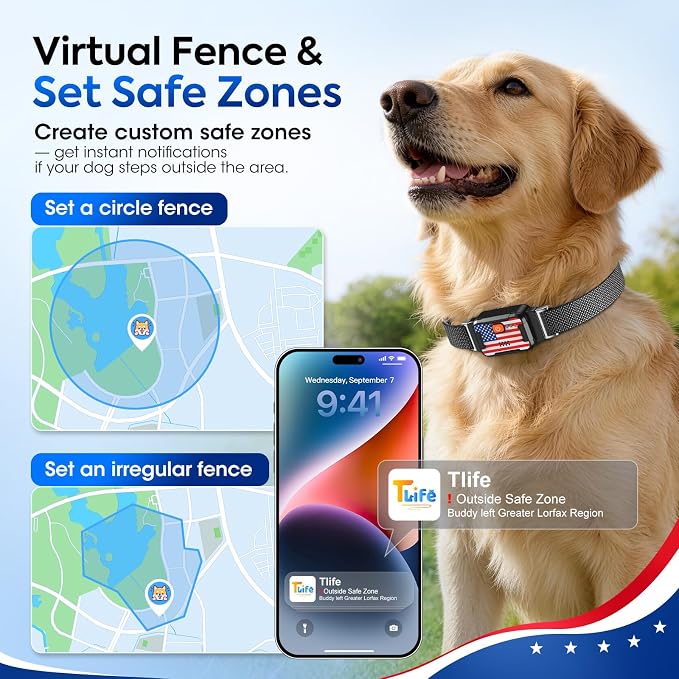 Smart Dog GPS Tracker, Complimentary 12-Month Subscription, Live Pet Tracker with Virtual Fence, Dog Tracker for Dogs with Health & Behavior Monitoring, Escape Alerts, with Virtual Fence, Black