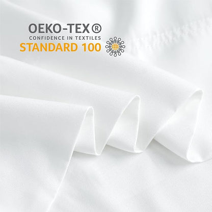 BEDELITE White Pillow Cases Queen Size Set of 2, Rayon Derived from Bamboo，Cooling Pillow Cases for Hot Sleepers & Night Sweats, Breathable and Silky Soft Envelope Pillowcases, 20"x30"