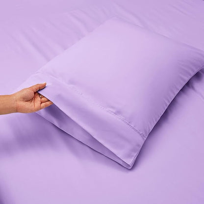Nestl Bed Linen Set, 4 Piece King Size Sheets, Deep Pocket, Lavender, Microfiber