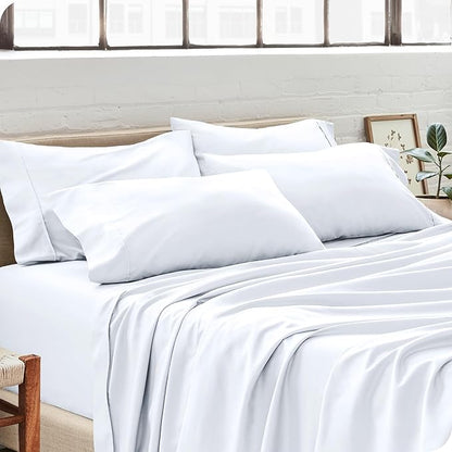 Bare Home Microfiber Bulk Pillow Cases - Standard/Queen Size Set of 4 - Cooling Pillowcases - Double Brushed - White Pillowcases 4 Pack - Easy Care (Standard - 4 Pack, White)