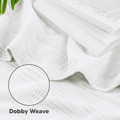 Utopia Bedding White 100% Cotton Blanket [Twin Size - 90x72 Inch] Lightweight, Soft and Breathable Thermal Dorm Bed Blanket for All Seasons