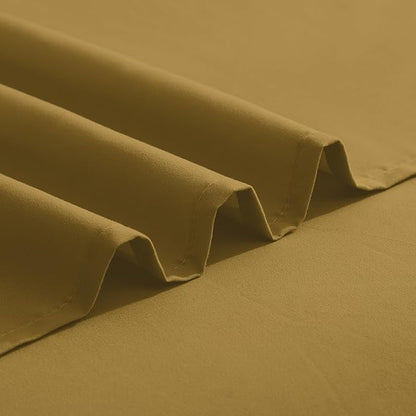 Elegant Comfort Luxurious 1500 Premium Hotel Quality Microfiber Three Line Embroidered Softest 4-Piece Bed Sheet Set, Wrinkle and Fade Resistant, King, Bronze