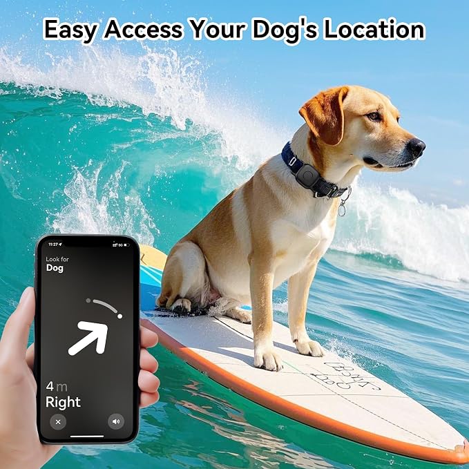 DDJ Waterproof Dog Collar Holder for Life360 Tile Mate Tracker, 4-Pack Durable Silicone Cover, Anti Lost for Tile Tracker Case for Cat & pet Collars, Easy Installation, Black, Pink Punch, Blue, Pink