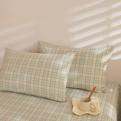 Plaid XL Twin Comforter Cute Fluffy Bedding Set All Season Down Alternative Washed Cotton Rustic Bedding Comforter Sets Boho Puffy Super Soft Farmhouse Bed Comforter with 2 Pillowcases