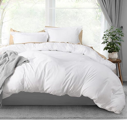 Utopia Bedding Duvet Cover Full Size - 3 Piece with Zipper Closure - 1 Comforter Cover 80X90 Inches & 2 Pillow Shams 20X26 Inches (White) Comforter Not Included