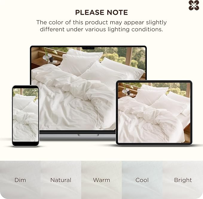 Bedsure Cotton Duvet Cover California King - Luxury Slub Weave 100% Cotton Duvet Cover Set, PureWoven Bedding Set with a Linen Like Textured, Easy Change, Coconut White, 104" x 98"