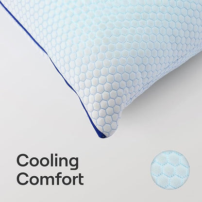 Nectar Tri-Comfort Cooling Pillow - Adjustable Firmness & Support - Cooling Cover - Pressure Relief - Helps Reduce Neck Pain - Premium Memory Foam & Microfiber Down Alternative