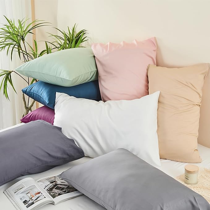 BEDELITE King Size Pillow Cases Set of 2, Rayon Derived from Bamboo, Cooling Pillow Cases for Hot Sleepers & Night Sweats, Breathable and Silky Soft Envelope Pillowcases(Mint Green, 20"x36")