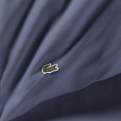 Lacoste 100% Cotton Percale 4-Piece Sheet Set – Cool, Crisp, Matte, and Durable, Oeko-Tex Certified – Solid, Vintage Indigo, Queen