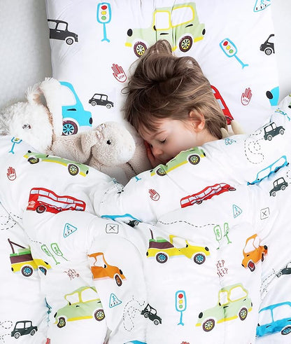 Utopia Bedding Car Kids Comforter Set with 2 Pillow Shams, 3 Piece Soft Microfiber Twin Bed Comforter with Pillow Shams, Printed Kids Bedding for Boys and Girls, Lightweight, Breathable,Easy Care