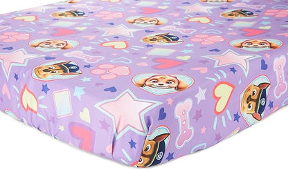 Paw Patrol Skye We're A Team 4 Piece Toddler Bedding Set - Includes Comforter, Sheet Set - Fitted + Top Sheet + Reversible Pillow Case for Girls Bed, Pink (Pack of 2)