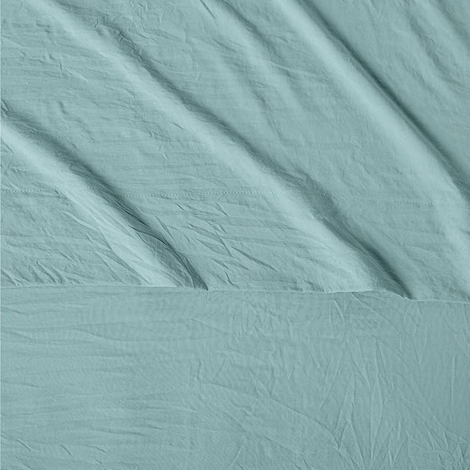 Amazon Basics Queen Bed Sheet, 4-Piece Bedding Set, Double Brushed Microfiber, Ultra Soft, Easy Care, Blue