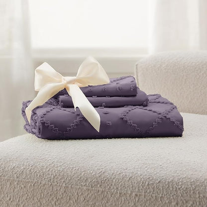 Bedsure Boho Duvet Cover King Size,Grayish Purple Breathable & Soft Boho Bedding,Machine Washable Comforter Cover for All Seasons, Includes 1 Duvet Cover 104"x90" with 2 Pillow Shams & Zipper Closure