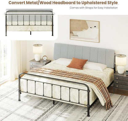 King Size Headboard Only-No Assembly Required, Light Gray | Easy to use no assembly required, Linen fabric and extra-thick foam for added comfort, Modern style headboard king size