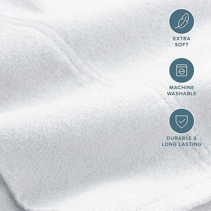 Bare Home Flannel King Pillowcases Set of 2-100% Cotton - Velvety Soft & Cozy - Double Brushed Heavyweight Flannel Pillowcases (King Pillowcase Set of 2, White)