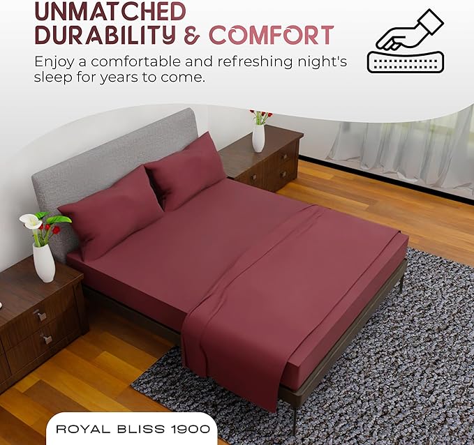 California King Sheet Sets – 4Pcs Cal King Bedding Set, Deep Pocket, Double Brushed Microfiber, Fade Resistant, Soft & Breathable Bed Sheets for Ultimate Comfort(Burgundy)