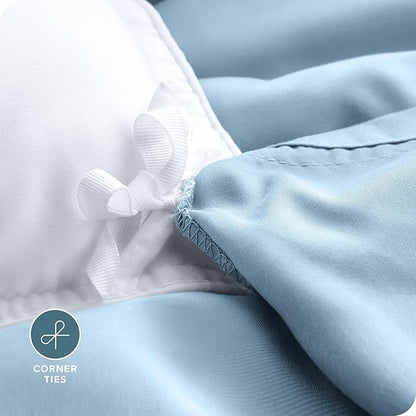 Bare Home Bedding Duvet Cover Queen Size - Premium 1800 Super Soft Collection - Lightweight, Cooling Duvet Cover - Soft Breathable Bedding (Queen, Light Blue)