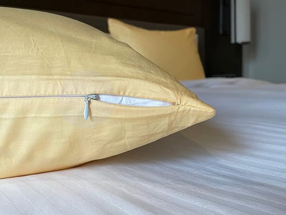iMaylex Soft 100% Egyptian Cotton Zipper Closure Pillowcases, Cozy and Lightweight Pillow Case, Set of 2, Apricot, Queen, 20" x 30"