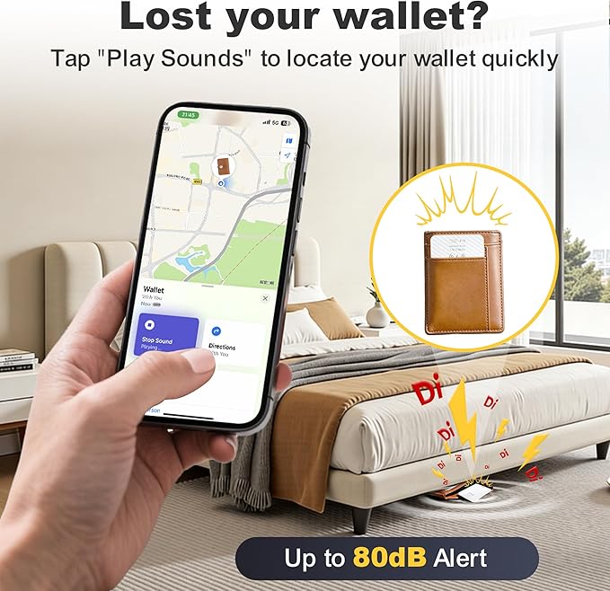 2-Pack Wallet Tracker Card [Apple MFi Certified] (iOS Only), Rechargeable Ultra-Thin Finder 0.07in Bluetooth Air Tracker Tags Smart Finder for Apple Find My IP68 Waterproof for Wallets, Passport,Bags