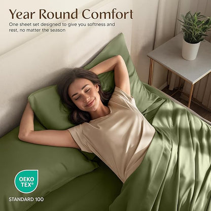 Utopia Bedding Twin Bed Sheets Set - 3 Piece Bedding - Brushed Microfiber - Shrinkage and Fade Resistant - Easy Care (Twin, Olive)