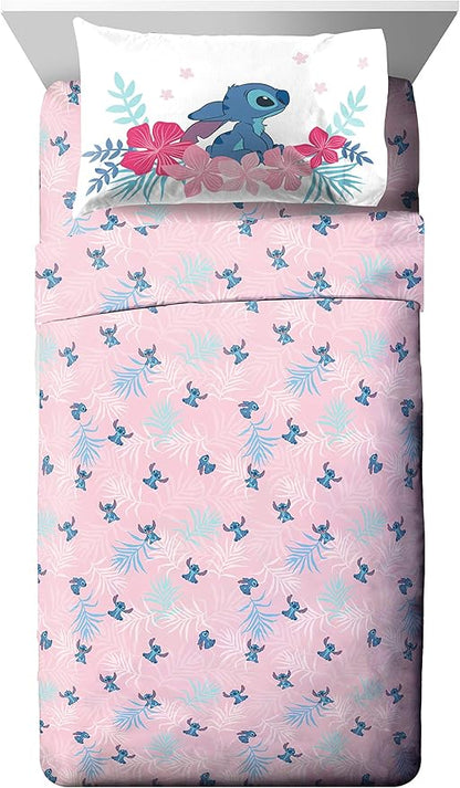 Jay Franco Disney Lilo & Stitch Paradise Dream 7 Piece Full Bed Set - Includes Reversible Comforter & Sheet Set Bedding - Super Soft Fade Resistant Microfiber (Official Disney Product)