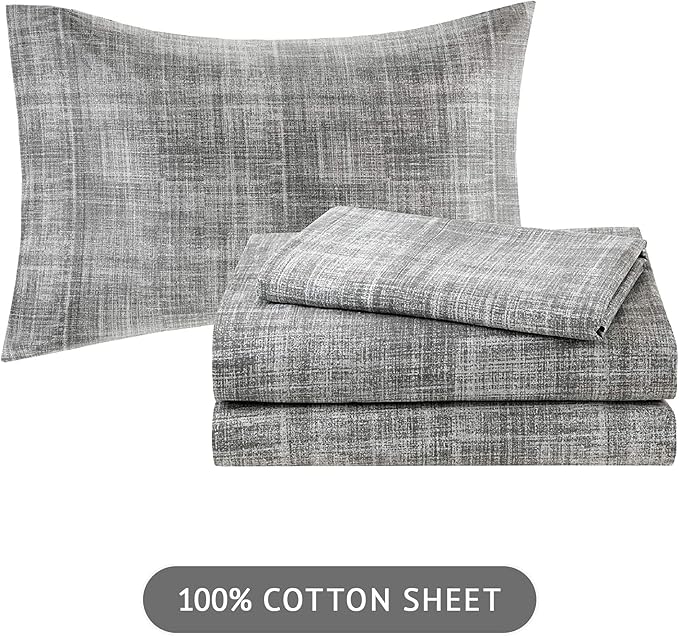 Madison Park Essentials King Comforter Set, Bed in a Bag King, Watercolor Print Coastal Comforter & Chambray Cotton Sheet Set, All Season Bedding Set, Saben, Aqua King (104 in x 92 in) 9 Piece