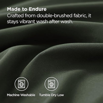 Bedsure King Size Pillow Cases Set of 2 - Olive Green Microfiber Pillowcases 2 Pack, Super Soft Double Brushed Pillow Case Cover with Envelope Closure for Kids, Wrinkle, Fade Resistant, 20x36 Inches