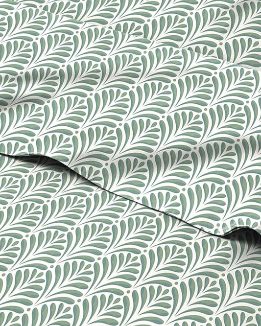 Floral Sheets - Green Floral Bed Sheet Set - 1 Flat, 1 Fitted & 2 Pillowcases w/ Deep Pockets - Comfy, Cozy, Wrinkle & Fade Free - Boho Botanical Bedding - Soft, Breathable & Cooling - Queen Size Set