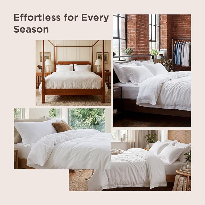 Bedsure Duvet Cover King Size Only - Prewashed Cotton-Like Polyester Extra Soft All Season Bedding, Includes 1 Duvet Cover 104x90 Inches with Zipper Closure, Linen, Comforter Not Included