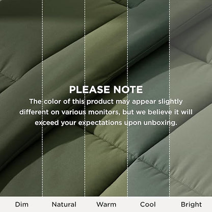 Bedsure Comforter Duvet Insert - Quilted Comforters Oversized King Size, All Season Duvet, Down Alternative Bedding, with 8 Tabs, Gifts for Women/Men, Olive Green, Oversized King 116 x 98 Inches