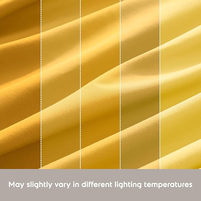 Nestl California King Sheet Set - 1800 Ultra-Soft Microfiber Cal King Bed Sheets - Double Brushed - Deep Pockets - Easy Fit - 4 Piece Set - Bed Sheets (California King, Yellow)