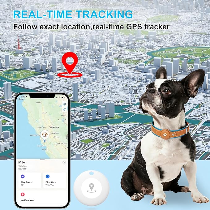 New GPS Tracker for Dogs: Smart Pet Collar with Real-Time Tracking | No Monthly Fee/Subscription (iOS & Android) Waterproof, Anti-Lost,365-Day Long Battery Life GPS Tracker Dog Collar