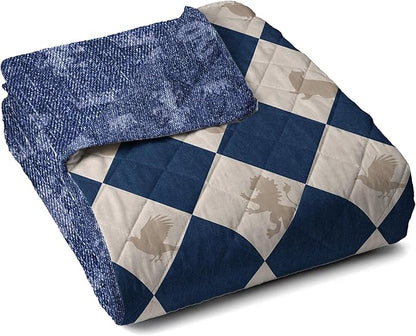 Harry Potter Herald Call Twin Quilted Throw Blanket Adults Boys Girls, Soft Lightweight Bedding for Bed, or Couch, 60 x 90 inches