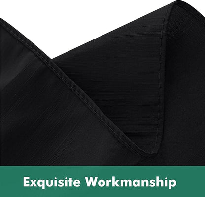 Biscaynebay Wrap Around Bed Skirts with Split Corners for Twin/Twin XL Beds 15" Drop, Black Adjustable Elastic Dust Ruffles Easy Fit Wrinkle Resistant Silky Luxurious Fabric Machine Washable