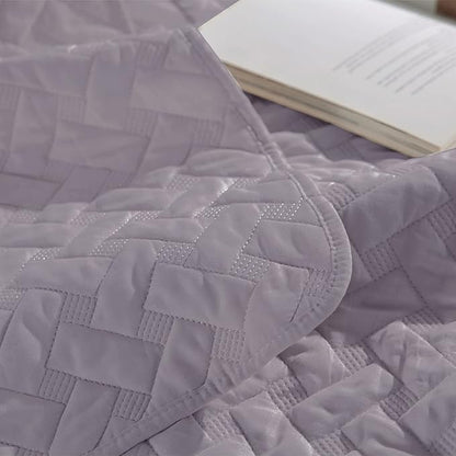 Bedsure Quilts Queen Size - Lightweight Bedspreads Queen Size with Basket Weave Pattern, Soft Quilt Bedding Set, Purple Comforter Set Coverlet for All Seasons with 2 Pillow Shams (90" x 96") | Skin-Friendly Soft, All-Season Comfort, Breathable, Lightwe...