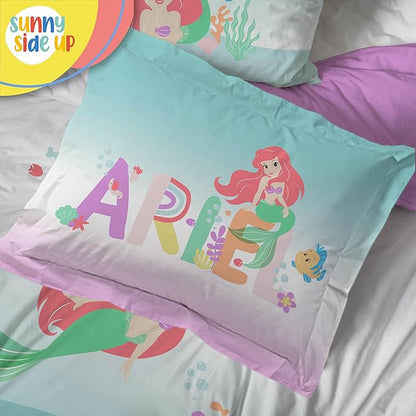 Sunny Side Up Disney The Little Mermaid Full Comforter Set - 7 Piece Kids Bedding Includes Comforter, Sheets & Pillow Cover - Super Soft Ariel Microfiber Bed Set