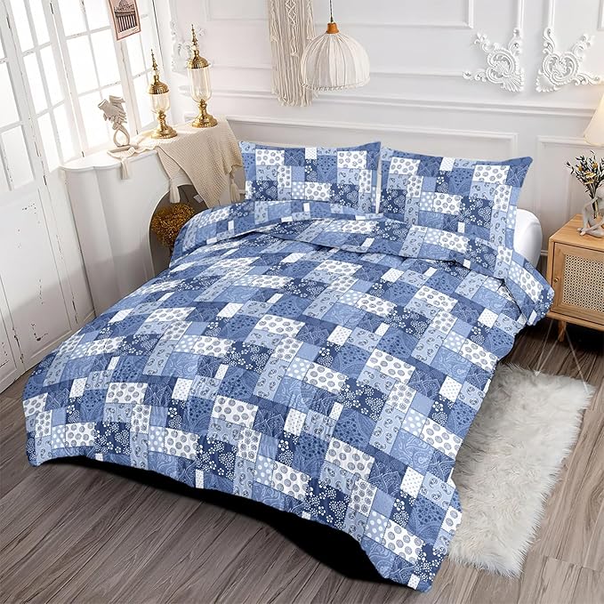 HighBuy King Size Comforter Set Jacquard Medallion Comforter Hotel Quality Dark Grey Blue King Comforters for Men Teens Boho Bedding Set 3 Piece Comforter Fluffy with 2 Pillowcases,Kids Boys