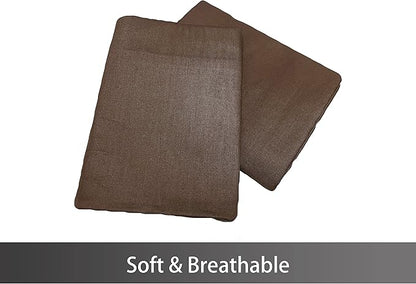 iMaylex Soft 100% Egyptian Cotton Zipper Pillow Case, Cozy and Lightweight Pillowcase, Set of 2, Coffee, Standard, 20" x 26"