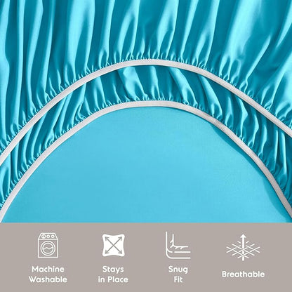 Nestl California King Sheet Set - 1800 Ultra-Soft Microfiber Cal King Bed Sheets - Double Brushed - Deep Pockets - Easy Fit - 4 Piece Set - Bed Sheets (California King, Bright Blue)