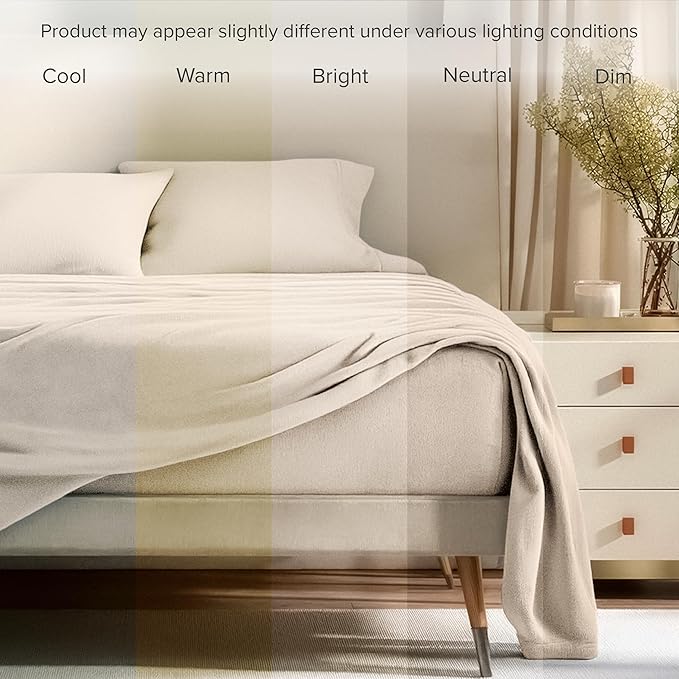 Bare Home Super Soft Fleece Sheet Set - Twin Size - Extra Plush Polar Fleece, No-Pilling Bed Sheets - All Season Cozy Warmth (Twin, Sand)