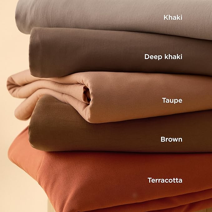 Bedsure Khaki Duvet Cover King Size - 3 Pieces Prewashed Extra Soft Bedding Set, Includes 1 Duvet Cover 104x90 Inches with Zipper Closure & 2 Pillow Shams, Comforter Not Included