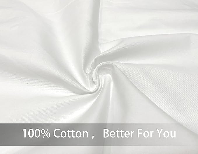 iMaylex Soft 100% Egyptian Cotton Zipper Pillow Case, Cozy and Lightweight Pillowcase, Set of 2, White, Standard, 20" x 26"