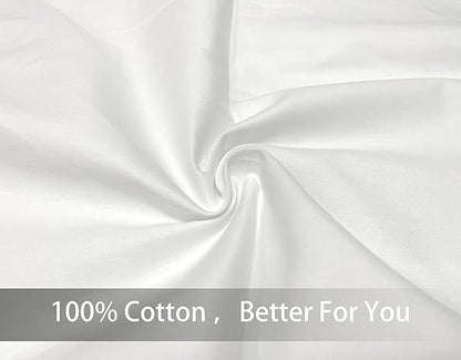 iMaylex Soft 100% Egyptian Cotton Zipper Pillow Case, Cozy and Lightweight Pillowcase, Set of 2, White, Standard, 20" x 26"